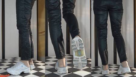 Tanja flattens my penis under her comfy Skecher's slippers - Cam 1