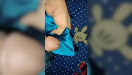 Satin silk handjob porn - cum in blue satin silky suit of nursing staff 8