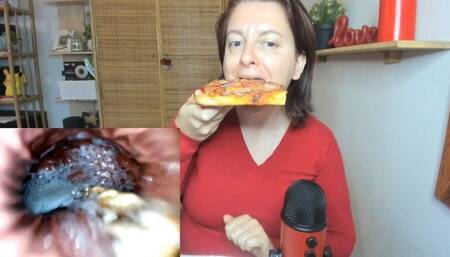 Pizza with Tropea onions and sausage - Exploration inside the stomach with PillCam 4K