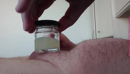 Nylonjunge`s cum in glass 2 Orgasm