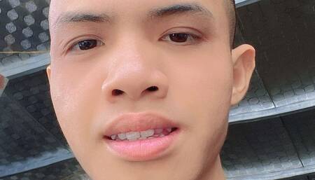 Twink guy solo masturbation