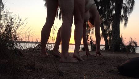 Private island sunset fuck