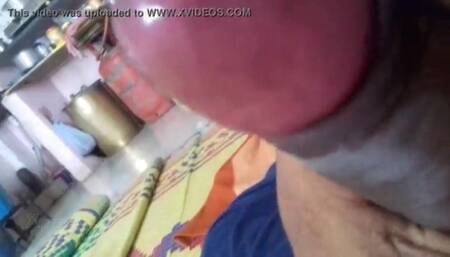 Me hand job in kitchen while parents are talking