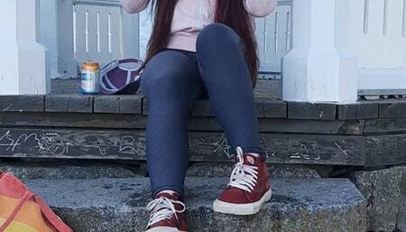 Smoking and crushing outside