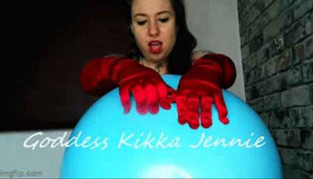 Balloon playtime with satin gloves