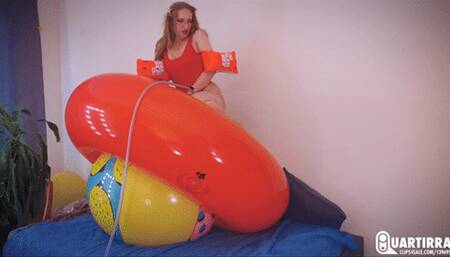 Q852 Mariette pumps, rides and pops big beachball - 480p