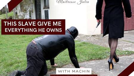 Maitresse Julia.This slave gives me everything he owns Part 1