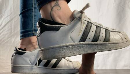 A Cockcrushing Dream in Adidas Superstars - CBT and Shoejob with huge cumplosion under sneakers - slave- HD