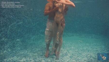 Dragon enjoys in the water with Aoro