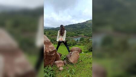 Latest outdoor exposed and tease video