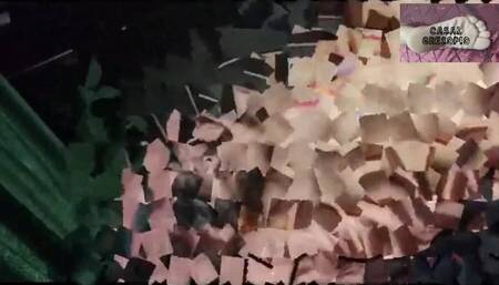 The Gresopio couple in a crawling moment of wax play