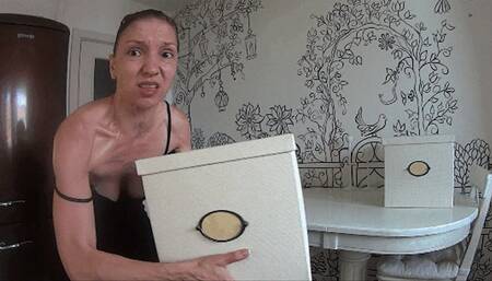 Slave carries heavy boxes