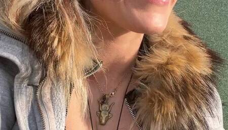 Outside play with strapon fucking domination and caning Femdom clip