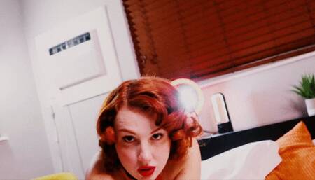 Pinup Redheaded PAWG twerks then gets backshots after SOLO Masturbation session