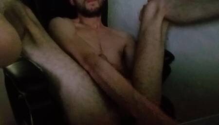 Anal masturbation and huge cumshot