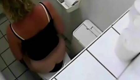 Hiding in toilet spying on teens pissing from overhead