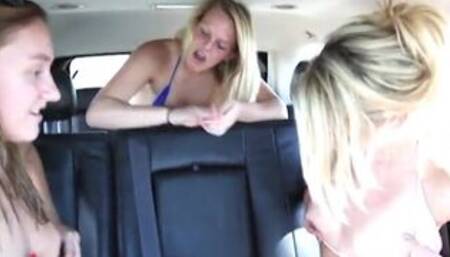 Topless teen lesbos play with pussies