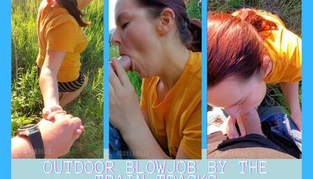 Blowjob by the train tracks 1080p HD