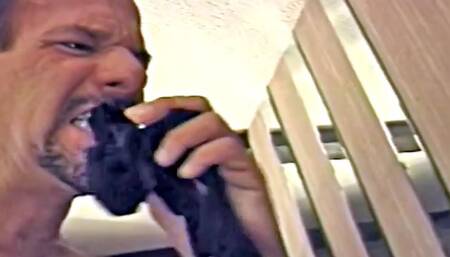 Naughty man pays visit to aged blonde housewife Kathy Jones