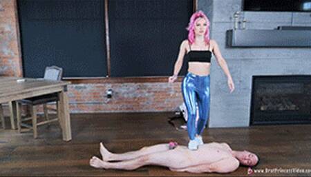 Ava and Jazmin - Foot Worship after Step Trample Aerobics