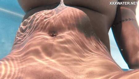 Outdoor trailer with unattainable Yorgelis Carrillo from Underwater Show