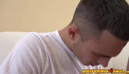 Young cutie cheats on cuck boyfriend and lets him watch