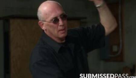 Plump temptress toyed with while hanging in chains