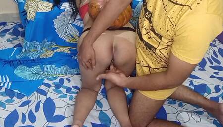 Beautiful young Indian college teen trick fucked by neighbor on halloween POV sex