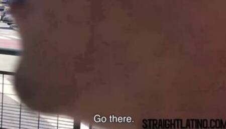 Tattooed Latino guy barebacked hard in a threesome