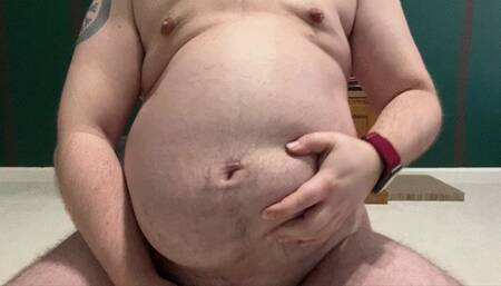 Trans Man Masturbates to His Fat Gut