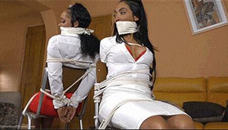 Klara, Jade, Zeena, Mila, Tamara & Courtney in: Cloth Gagged Compendium of Ladies in Trouble: Rope-Bound Captive Predicament Treasures! (WMV)