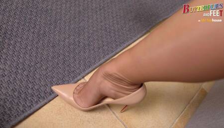 My colleague is crazy about my feet, and I give him even more!