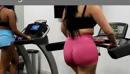 Carla and Juicy Julie Pawg Treadmill Sprints - BigButtBounceTwerk