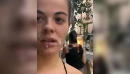 Amateur facial and cumwalk time