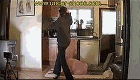 Our brutal 18 YO model Miss Angie savage hands eyes and body destruction under high heels sandals (HARD VIDEO)