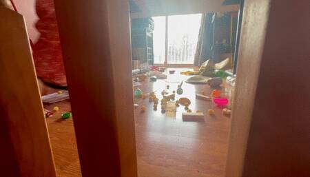 Candid sneaky dildo and trash crush and caught at end