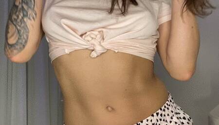 Having fun with vibrator before bed time