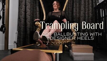 Trampling Board CBT Ballbusting with Designer Heels