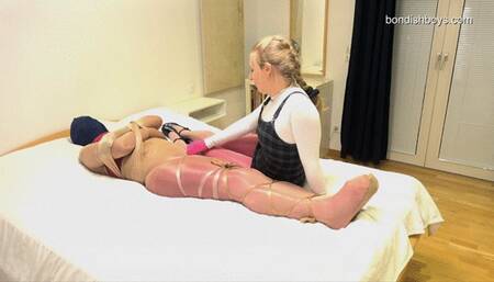 PANTYHOSE ENCASEMENT AND FOOT TEASED