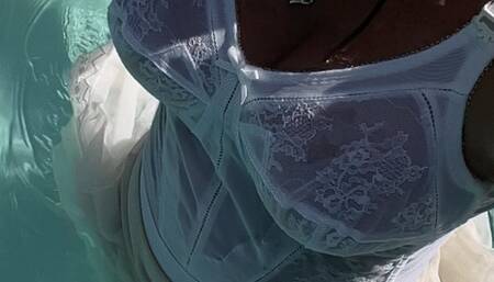 Underwater vintage lingerie mermaid