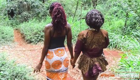 Ebony Black Lesbians Pick Up Sweet Fruits And Make Love