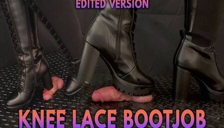 Cock Squeeze and Bootjob in Sexy Black Lace Knee Boots with TamyStarly
