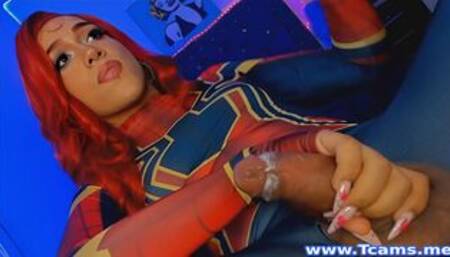 Shemale Model Wanking Her Hard Cock