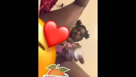 Wife fucking tight pussy with thrusting vibrator