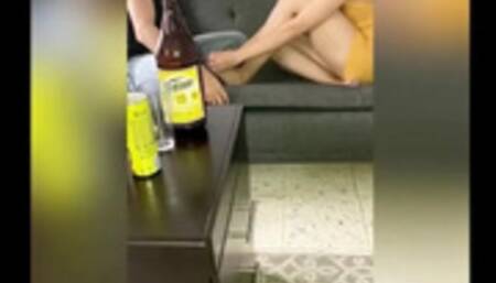 Amateur Threesome in COLLEGE PARTY! Hot Teen Gets Two Dicks! Two Dicks One Girl! VOL #2