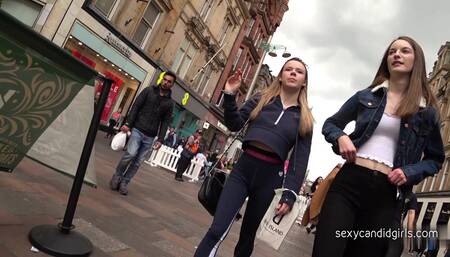 Two Candid Teens In Leggings Sexy Asses