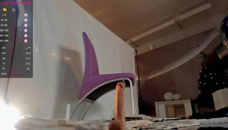 Suma_Ren riding dildo and domi up her ass.