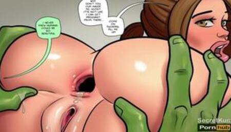 Saving Halloween - Stepdaughter Fucked by Aliens at her Party || 18 year-old teen Anal DP Gangbang