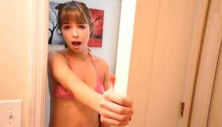 Tiny stepsister takes bros monster cock