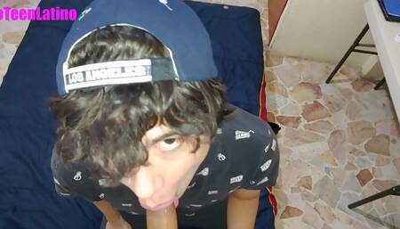 Straight guy ask his gay room mate give him a blowjob because his girlfriend refused to do it